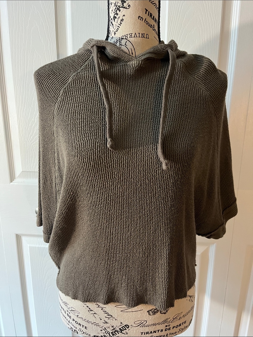 Olive raglan sleeved hoodie